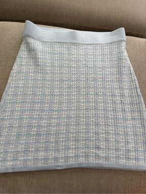 Women's Light Blue Tweed Knit Pencil Skirt